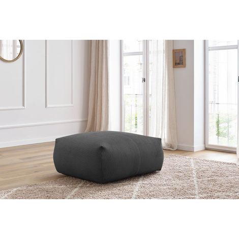 BOBOCHIC - Pouf rectangulaire VOLTAIRE Gris foncé (1/5)
