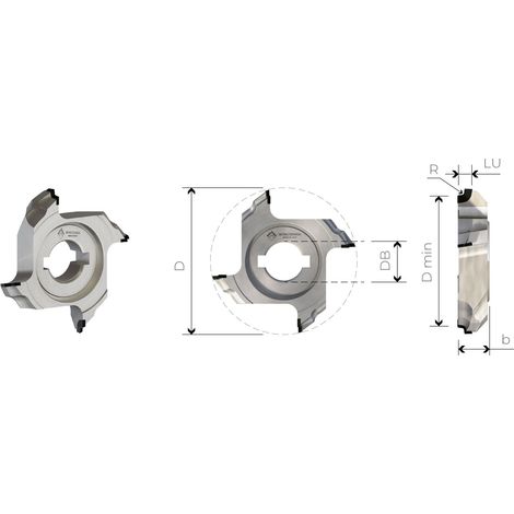 MTECF040.7 - KANTENBAND-FRÄSEN AUS DIAMANT FÜR RADIUS-FRÄSEN MIT BOHRUNG - MOBILTECNICA  .7D69  b 17,5  ZTOT4  DB16 + 2 DKN  R 2  RE  H3