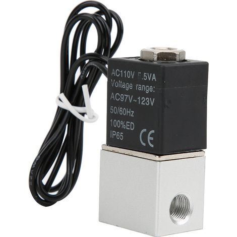 Schnell ansprechendes Magnetventil für Wasser, Luft und Öl, 2-Wege-Ventil aus Aluminiumlegierung, DC110VG, 1/8 Zoll (1/5)