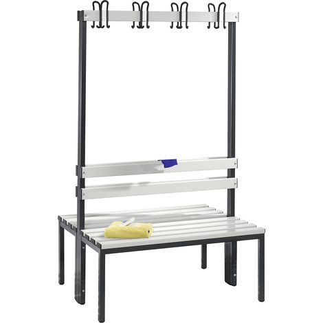 C+P, Banc de vestiaire BASIC double face, lattes en plastique,