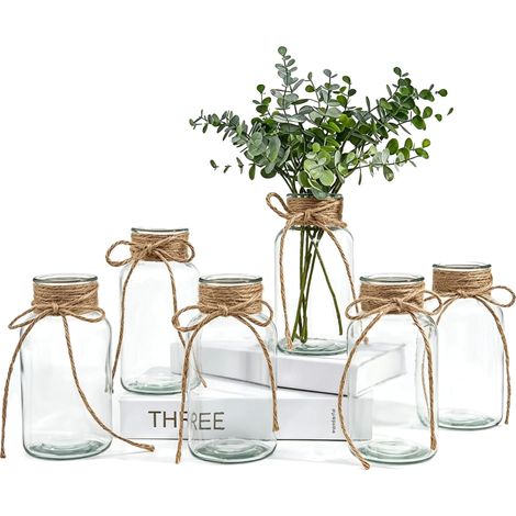 Vases en verre, styles variés, idéaux pour les arrangements floraux, M-12pcs-500ml (1/2)