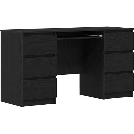 Maison Exclusive - Schreibtisch mit Speicher Schwarz Eichen-Optik