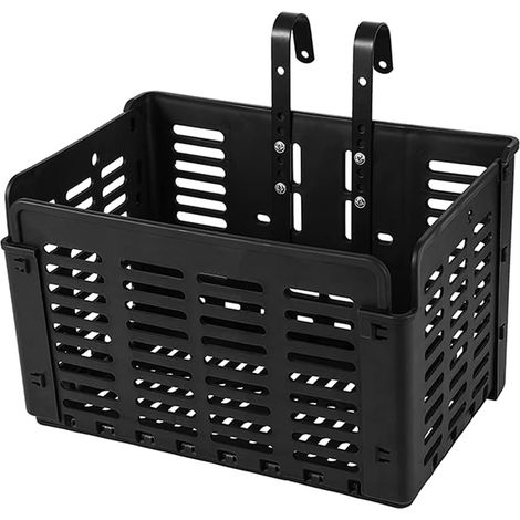 Foldable rear bicycle basket, black, 31.5 x 22.5 x 20.5 cm (open), universal bicycle basket, bicycle storage (1/5)
