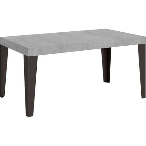 Tavolo allungabile 120/380x90 cm Flame Premium cemento gambe antracite (1/4)
