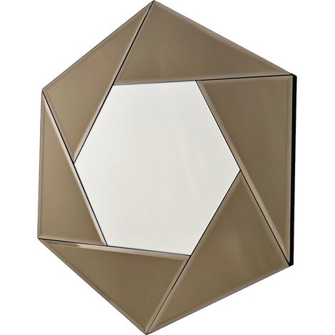 Spiegel Ciglie, Rautenform, Wandtypologie, Strukturfarbe Transparent, 60x70h cm Silber