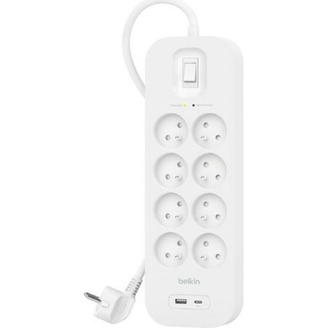 Multiprise parafoudre - 8 prises,1 USB-C, 1 USB-A (1/5)