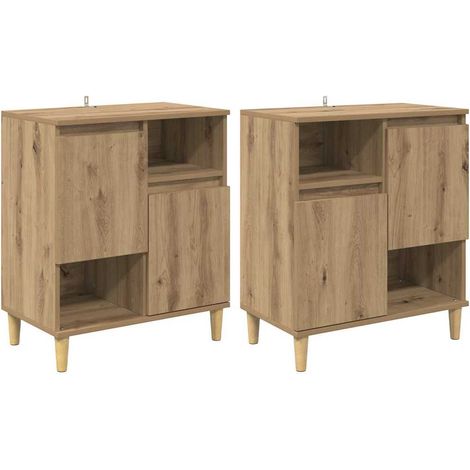 Sideboards 2 pcs Artisan Oak 60 x 35 x 70 cm Engineered Wood vidaXL (1/5)