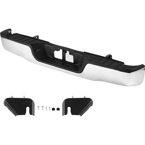 Mophorn Heckstoßstange für Toyota Tundra 2007–2013, Chromstahl, Montage mit Kennzeichenbeleuchtung und Trittbrett, keine Sensorlöcher, TO1103117