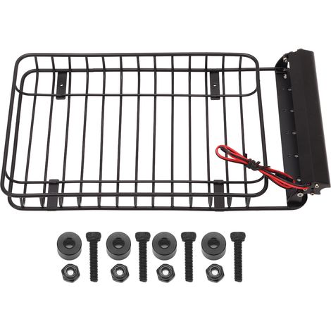 Barre de toit avec bande LED pour voiture RC Axial SCX10 90046, accessoire de coffre de toit pour véhicule télécommandé (1/5)