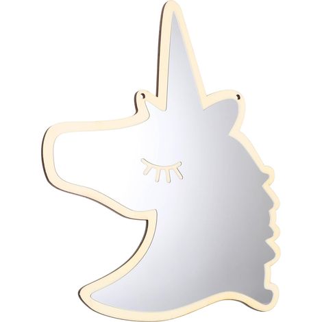 Miroir Pouvant Chambre et Garçon Acrylique Filles Décoratif être Collé Licorne Argenté, Miroir Adhésif ou Accroché au Mur, pour Chambre D'garçon et Filles ou Bureau (1/5)