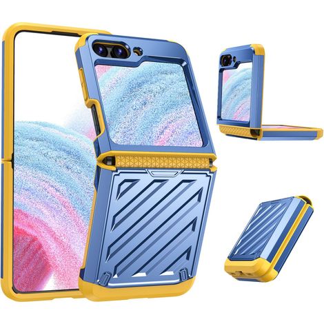 Coque rigide renforcée bleue pour smartphone pliable 5e génération, protection intégrale avec renfort de charnière, étui antichoc résistant aux chocs et rayures pour téléphone (1/3)