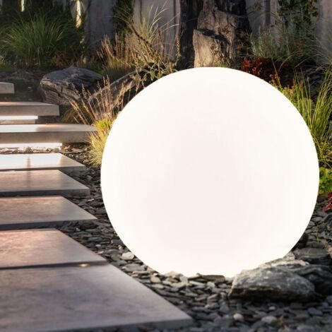 Etc-Shop – Lampe solaire LED boule lumineuse 30 cm – Piquet de sol IP44 – 4x LED blanc chaud – Autonomie 6h – Pour tous types de sols (1/5)