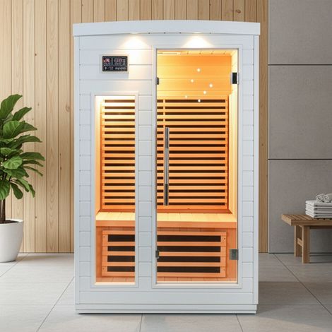 Sauna Infrarouge SNÖ 2 Places 2050W Hemlock Blanc Bluetooth