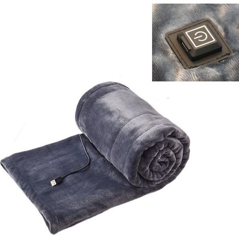Couverture chauffante USB en flanelle – Lavable en machine – Thermostat intelligent – 100 x 80 cm – 10W – Pour soulager douleurs musculaires – Galozzoit (1/4)