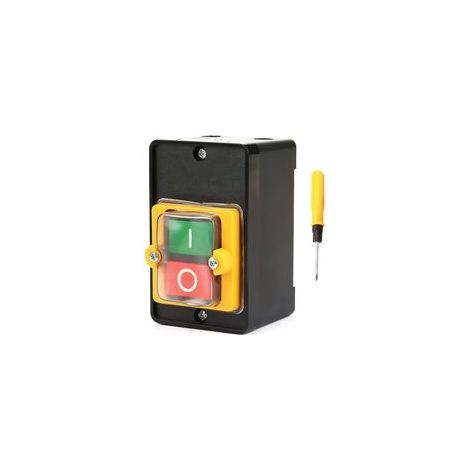 1 pcs Commutateur à Bouton Poussoir, AC220V / 380V 10A Interrupteur à Bouton de Commande de Puissance étanche Monophasé/Triphasé, Bouton de Commande Marche/Arrêt Avec Coquillage, Interrupteur Machine