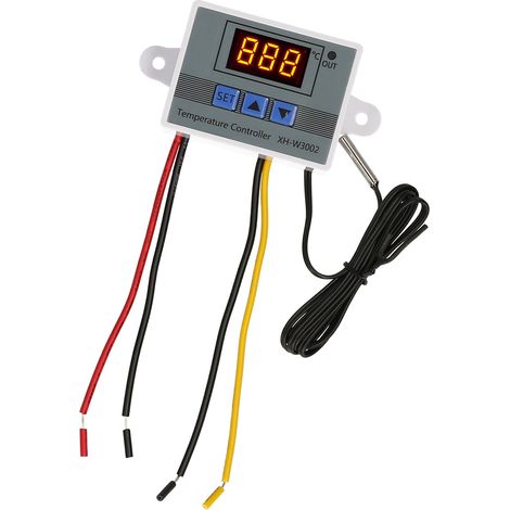 Eosnow Elektronischer Temperaturregler, LED-Anzeige, Thermostatmodul, Temperaturkontrollschalter mit wasserdichter NTC-Sonde -50–110 °C für Kühlschrank, 24 V, 240 W