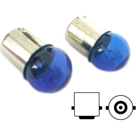 Coppia lampade alogene G18 BA15S R10W 12V 10W azzurre per luci posizione (1/3)