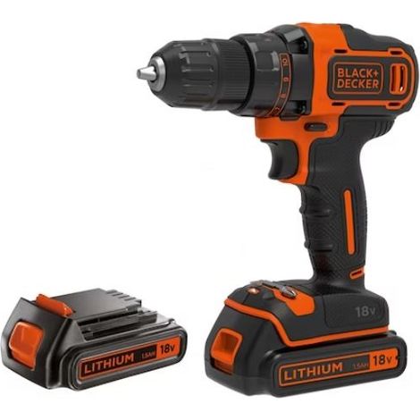 BLACK+DECKER BDCDD186KB 2-Gang Akku Bohrschrauber 18V 2x Akkus Koffer