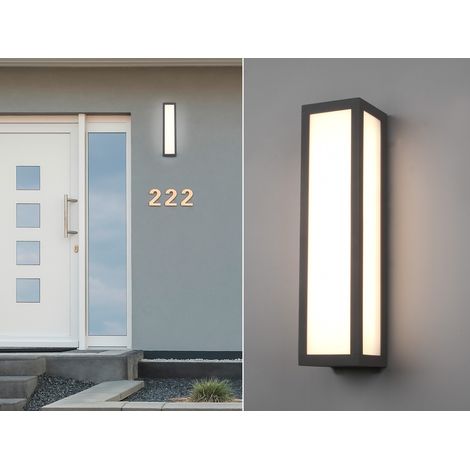 LED Außenwandleuchte FUERTE eckig in Anthrazit, Höhe 36cm, IP54