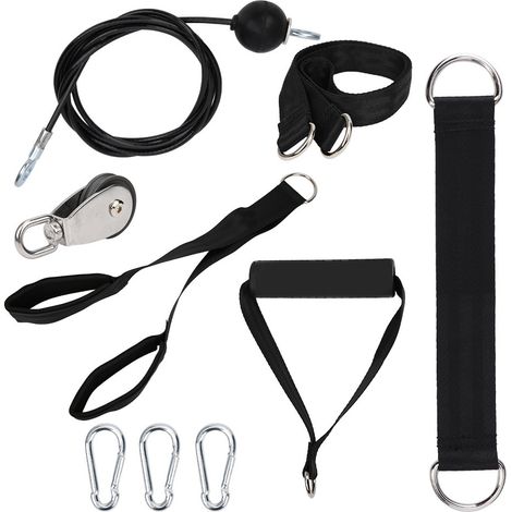 Kit de fitness DIY avec poulie, corde à poulie et câble pour triceps, accessoire roue. (1/5)