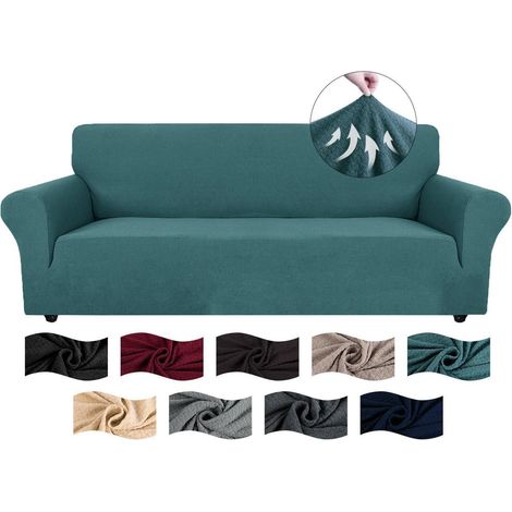Elastischer Sofabezug 4 Sitzer, Jacquard Couchüberzug mit Armlehnen, rutschfest, waschbar (1/5)