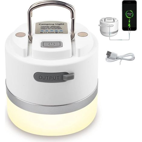 Lamp of Camping, Lantern of Camping to LED Lamp of Tent Rechargeable by USB,waterproof IP65, with Hook, Lamp Camping to Magnet to Intensity Variable for the Hiking, The Emergency [Class energet (1/5)