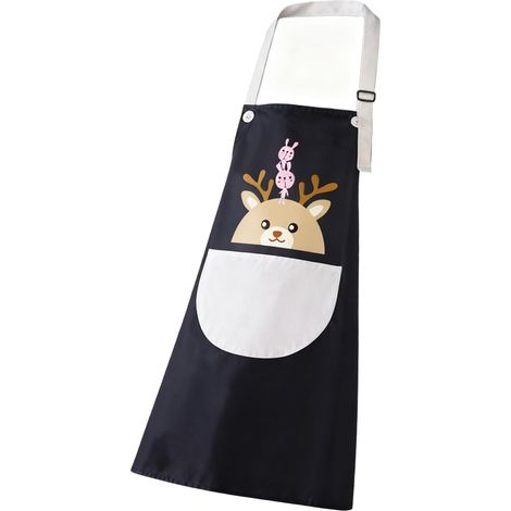 Tablier de Cuisine Tablier de Cuisine Imperméable en PVC avec Poche pour Lingette à la Main, Design de Dessin animé, Style Manches, Grande Poche Avant pour la Cuisson, la Cuisson, le Barbecue (1/5)
