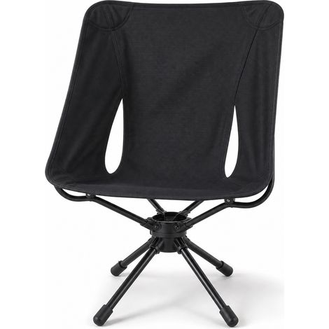 Chaise pliante de camping pivotante 360° en aluminium noire (1/5)