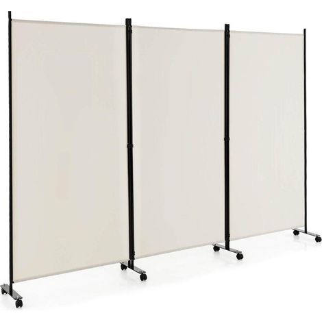 Opaque et respirant, pour plus d’intimité, paravent mobile 3 panneaux pour chambre, bureau ou salon (1/5)