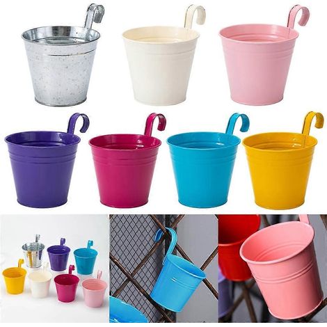 Pot de fleurs suspendu gain de place avec réservoir d'eau pour une utilisation intérieure et extérieure (1/4)