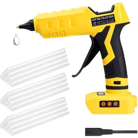 Pistolet à colle chaude Dewalt 18 V/20 V, 100 W - Pistolet électrique portable avec 30 bâtons de colle 11 mm pour réparation d'art et d'artisanat (1/5)