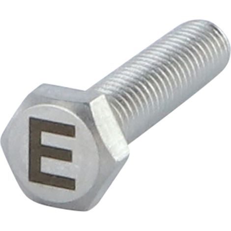 Vis métaux Tête hexagonale TH 8X35 Inox A4 Gravure LETTRE "E"-1 pièce