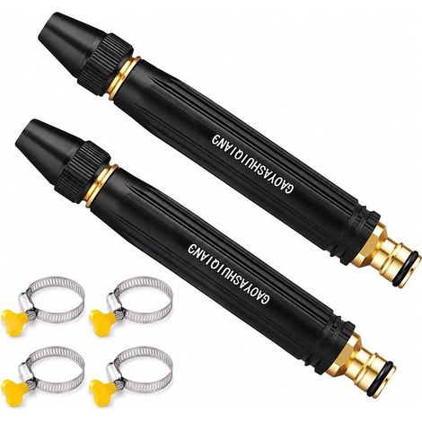 2 Sets Embouts de Tuyau d’Arrosage Haute Pression,Embout de buse d'arrosage Haute Pression,Lance pour Tuyau Arrosage, Jet Puissant pour Jardin, Voiture et Nettoyage Extérieur (1/5)
