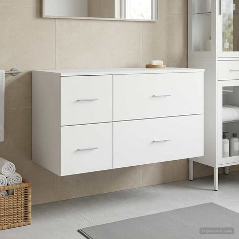 vidaXL Set di mobili per il bagno 2 pz Bianco Legno ingegnerizzato (1/5)