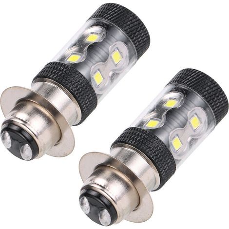 Super Lumineux P15D H6M LED Ampoule de Phare de Moto Feux de Route/de Croisement 360 ° Lueur Blanche 6500K 12V Plug and Play-2PCS H504 (1/5)