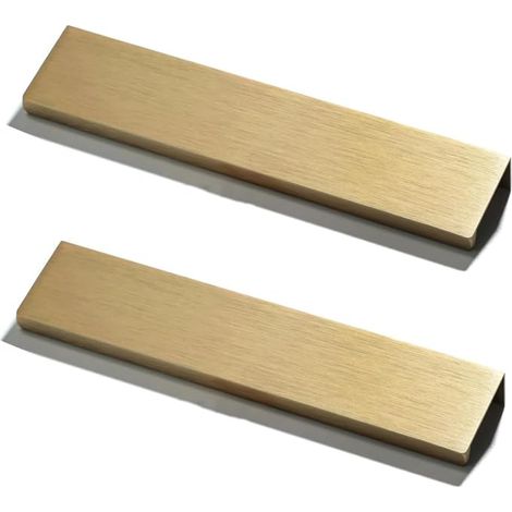 Invisible Handles 128 mm Hole Spacing Gold Kitchen Cabinet Handles for Drawers, Cupboards, Length 150 mm (1/5)