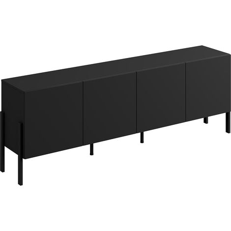Meuble TV 4 portes 200 cm Bérénice Noir (1/5)