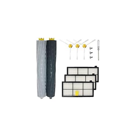 Accessoires Aspirateur Robot 11 Pièces Compatible iRobot Roomba 800 900 Series, Rouleaux en Caoutchouc Brosse Latérale Filtres (1/5)