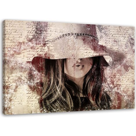 Tableau, Femme au chapeau bohème - 60x40 (1/5)