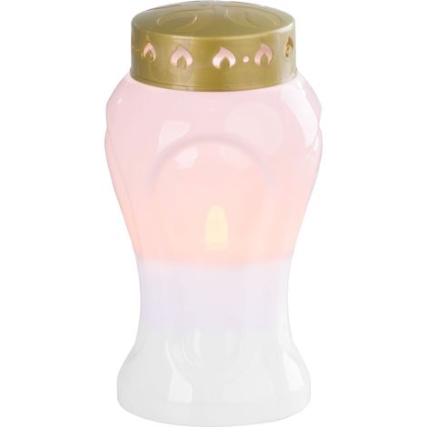 Grablicht MagicHome TG-26, mit LED-Kerze, für Grab, weiß, 10x17 cm, (Bestandteil der Packung 2xAA) (1/4)