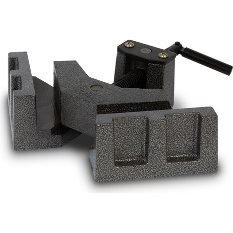 Mordaza angular 90° tornillo banco ancho boca 104mm fundición maciza soldadura taller EBERTH (1/5)
