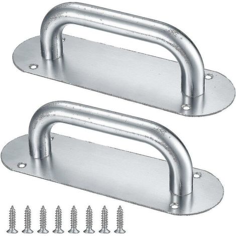 Sliding door handle, sliding door handle with plate, stainless steel, push and pull door handles, gate handle, cabinet handles, sliding door handle, barn door handle, door handle (1/5)