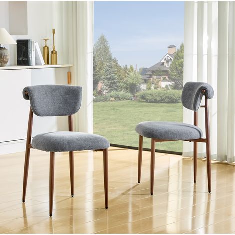 Esszimmerstuhl gepolstert Leinen Grau 120 kg OKMYHOME (1/5)