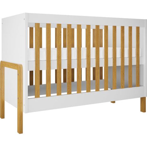 Cuna 60x120 Kocot Kids Victor - Blanco y Roble (1/3)