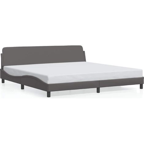 Maison Exclusive - Bettgestell "Dover" Grau 200x200 cm Kunstleder (1/5)