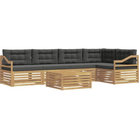 Conjunto de sofás de exterior 6 pcs Blanco y Antracita vidaXL (1/5)