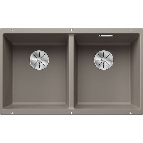 lavello incasso 75 cm silgranit subline 350/350-u tortora - 523581 - blanco (1/2)