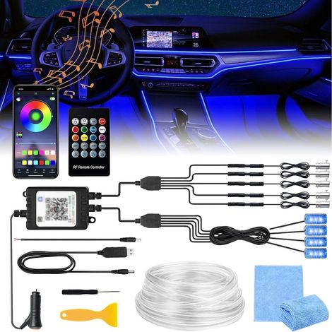 Auto LED Innenbeleuchtung 6M RGB mit APP & Fernbedienung, Fußraumbeleuchtung (1/5)