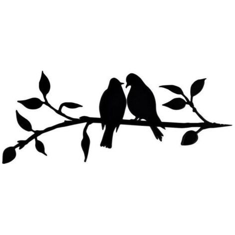 Silhouette en Acier d'oiseau en métal, décoration d'oiseaux de Branche en Acier, Art de la Figure en métal, décor d'art d'arbre, pour Les décorations extérieures de Patio de Jardin (C) (1/3)