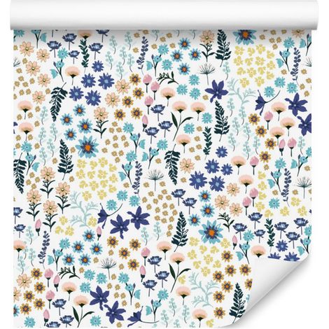 Papel pintado de flores silvestres coloridas para salón y dormitorio, 50x1000 cm (1/5)